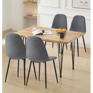Hallowood Furniture Dining Set, Live Edge Effect Top Kitchen Table (1.2m) & 4 Dark Grey Dining Ch... Hallowood Furniture Dining Set, Live Edge Effect Top Kitchen Table (1.2m) & 4 Dark Grey Dining Ch...