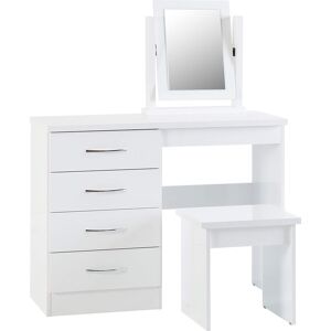 Seconique Nevada Dressing Table Set In White Gloss Seconique Nevada Dressing Table Set In White Gloss