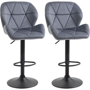 Homcom Bar Stool Set Of 2 Fabric Adjustable Height Counter Chairs Dark Grey Homcom Bar Stool Set Of 2 Fabric Adjustable Height Counter Chairs Dark Grey