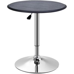 Homcom 93cm Adjustable Round Bar Table W/ Pvc Leather Steel Base Bistro Black Homcom 93cm Adjustable Round Bar Table W/ Pvc Leather Steel Base Bistro Black
