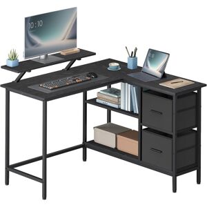 Vasagle L-Shaped Desk With 2 Spacious Drawers, Gaming Desk With Monitor Stand, Vasagle L-Shaped Desk With 2 Spacious Drawers, Gaming Desk With Monitor Stand,