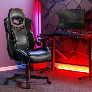X Rocker Drogon Pc Gaming Chair, Lumbar Support & Wide Seat Black Gold Clearance X Rocker Drogon Pc Gaming Chair, Lumbar Support & Wide Seat Black Gold Clearance
