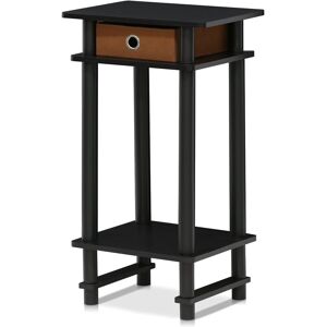 Furinno Turn-N-Tube Tall End Table, Side Table With Bin, Espresso/brown Furinno Turn-N-Tube Tall End Table, Side Table With Bin, Espresso/brown