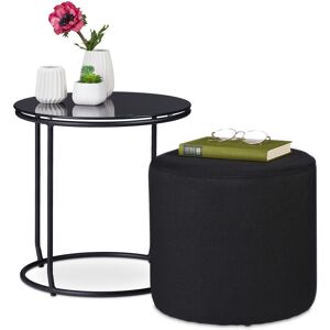Relaxdays Side Table Black Glass Furniture Space-Saving Lightweight Round Side Table Relaxdays Side Table Black Glass Furniture Space-Saving Lightweight Round Side Table
