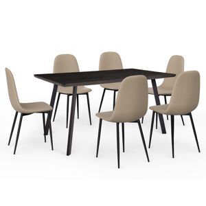 Dining Table & Chairs Set, Rectangular Dinner Table With 6 Chairs, Vonhaus Dining Table & Chairs Set, Rectangular Dinner Table With 6 Chairs, Vonhaus