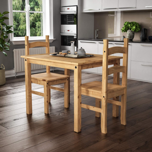 Vida Designs Pine Dining Set 2 Seater Solid Wood Table & 2 Chairs 75x75cm Vida Designs Pine Dining Set 2 Seater Solid Wood Table & 2 Chairs 75x75cm