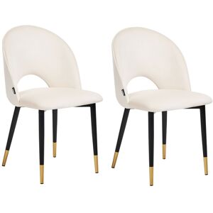 Beliani Set Of 2 Dining Chairs Magalia Velvet Beige Beliani Set Of 2 Dining Chairs Magalia Velvet Beige
