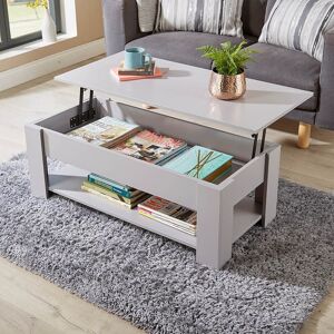 Home Source Grey Wooden Coffee Table With Lift Up Top Storage Area And Magazine Shelf Home Source Grey Wooden Coffee Table With Lift Up Top Storage Area And Magazine Shelf