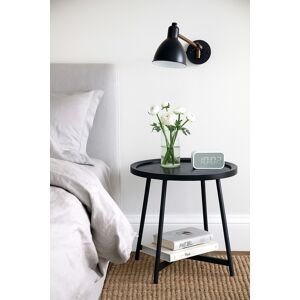 Aspect Louisa Round Side End Table-Oak Veneer In Black Finish-St65bk Aspect Louisa Round Side End Table-Oak Veneer In Black Finish-St65bk
