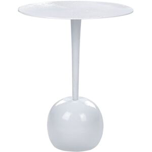 Beliani Metal Side Table White Eucla Beliani Metal Side Table White Eucla