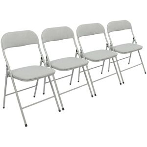 Harbour Housewares 4x Grey Fabric Padded Metal Folding Chairs Foldable Office Dining Chair Harbour Housewares 4x Grey Fabric Padded Metal Folding Chairs Foldable Office Dining Chair