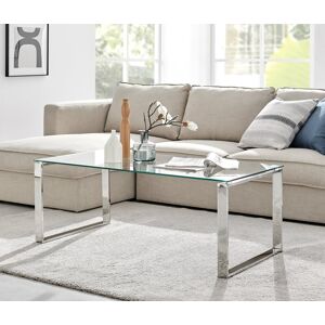 Furniturebox Uk Miami Clear Tempered Glass & Silver Chrome Rectangular Living Room Coffee Table Furniturebox Uk Miami Clear Tempered Glass & Silver Chrome Rectangular Living Room Coffee Table