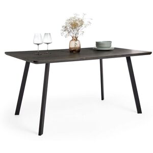 6 Seater Dining Table, Dark Wood Effect Rectangular Dinner Table - Spinningfield 6 Seater Dining Table, Dark Wood Effect Rectangular Dinner Table - Spinningfield