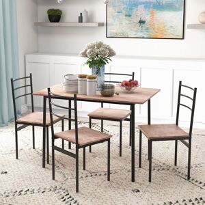 Homcom 5pc Dining Room Sets, Space Saving Dining Table And 4 Chairs, Steel Frame Black Homcom 5pc Dining Room Sets, Space Saving Dining Table And 4 Chairs, Steel Frame Black
