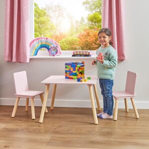 Liberty House Toys Kids Pink And Pinewood Table And 2 Chairs Set, Kids Wooden T Liberty House Toys Kids Pink And Pinewood Table And 2 Chairs Set, Kids Wooden T