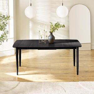 Furniturebox Uk Leif Rectangular Black Solid Wood Extending 6 Seater Dining Table Furniturebox Uk Leif Rectangular Black Solid Wood Extending 6 Seater Dining Table