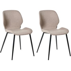 Beliani Set Of 2 Conference Chairs Holland Fabric Taupe Beliani Set Of 2 Conference Chairs Holland Fabric Taupe