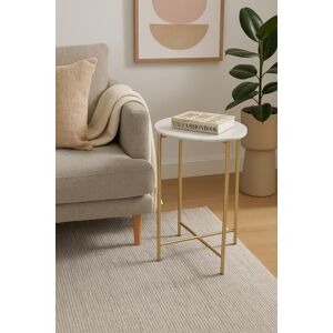 Aspect Naomi Nature White Marble Side Table With Gold Metal Base-St105mrb Aspect Naomi Nature White Marble Side Table With Gold Metal Base-St105mrb