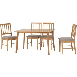 Seconique Austin Oak Effect And Grey Fabric Dining Set With 4 Chairs Seconique Austin Oak Effect And Grey Fabric Dining Set With 4 Chairs