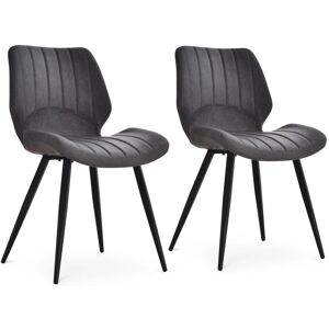 Homcom Set Of 2 Vintage Pu Leather Dining Chair Moulded Seats Steel Frame Grey Homcom Set Of 2 Vintage Pu Leather Dining Chair Moulded Seats Steel Frame Grey