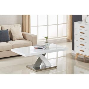 Zurich Coffee Table White Gloss Rectangle Top Grey White Legs Zurich Coffee Table White Gloss Rectangle Top Grey White Legs