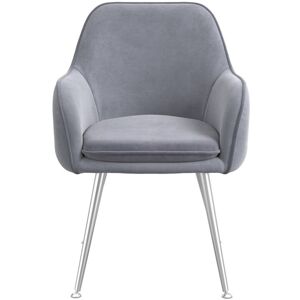 Lpd Tara Dining Chair In Grey Colour Velvet Fabric With Metal Legs Set Of 2 Lpd Tara Dining Chair In Grey Colour Velvet Fabric With Metal Legs Set Of 2