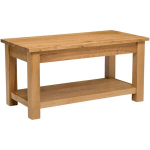 Hallowood Furniture Coffee Table, Large Solid Oak Rectangular Centre Table, Wooden Tv Stand, 1 Shelf Hallowood Furniture Coffee Table, Large Solid Oak Rectangular Centre Table, Wooden Tv Stand, 1 Shelf
