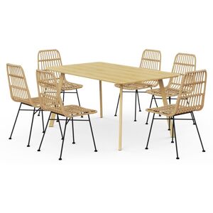 Dining Table & Chairs Set Wood Effect Table With 6 Dining Chairs Vonhaus Dining Table & Chairs Set Wood Effect Table With 6 Dining Chairs Vonhaus