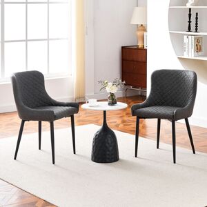 Bubble Chairs 2 Pcs Grey Faux Leather Pu Dining Office Chairs Metal Legs Dining Room Bubble Chairs 2 Pcs Grey Faux Leather Pu Dining Office Chairs Metal Legs Dining Room
