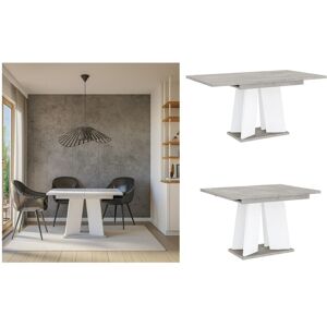 Impact Furniture Extendable Dining Table Extending Seats 6 8 160cm White V Leg Grey Concrete Mufo Impact Furniture Extendable Dining Table Extending Seats 6 8 160cm White V Leg Grey Concrete Mufo