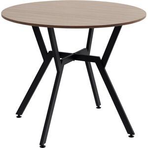 Homcom Small Kitchen Table With Black Steel Legs, Dining Table, Brown Homcom Small Kitchen Table With Black Steel Legs, Dining Table, Brown