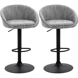 Homcom Modern Swivel Bar Stools Set Of 2 With Adjustable Height, Light Grey Homcom Modern Swivel Bar Stools Set Of 2 With Adjustable Height, Light Grey