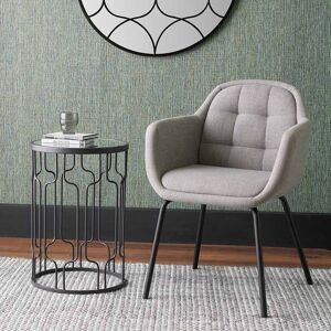 Pacific Lifestyle Grey Velvet Dining Chair Upholstered Carver Dining Chair With Black Metal Legs Pacific Lifestyle Grey Velvet Dining Chair Upholstered Carver Dining Chair With Black Metal Legs