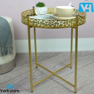Yhm Ltd Gold Metal Side Coffee Tray End Table With Metal Frame Removable Top Living Room Yhm Ltd Gold Metal Side Coffee Tray End Table With Metal Frame Removable Top Living Room