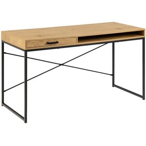Seaford Office Desk With 1 Drawer In Black And Oak Seaford Office Desk With 1 Drawer In Black And Oak