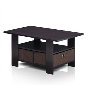 Furinno Andrey Coffee Table With Bin Drawer, Dark Walnut Furinno Andrey Coffee Table With Bin Drawer, Dark Walnut