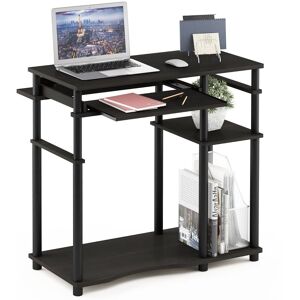Furinno Abbott Computer Desk With Bookshelf, Espresso/black Furinno Abbott Computer Desk With Bookshelf, Espresso/black