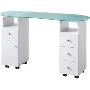 Urbanity Glass Manicure Table Nail Station Desk Beauty Salon Work Station With Drawers W Urbanity Glass Manicure Table Nail Station Desk Beauty Salon Work Station With Drawers W