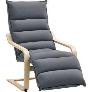 Homcom Birch Wood Lounge Chair For Living Room, Bedroom, Drak Grey Homcom Birch Wood Lounge Chair For Living Room, Bedroom, Drak Grey