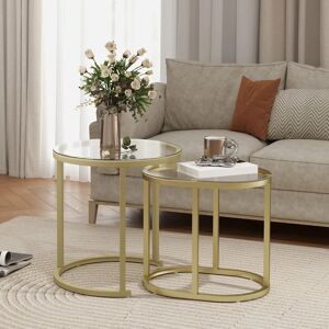 Homcom 2 Pcs Modern Coffee Table Furniture With Tempered Glass Side Tables Clear Homcom 2 Pcs Modern Coffee Table Furniture With Tempered Glass Side Tables Clear