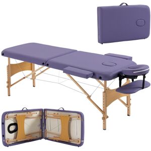 Homcom Wooden Folding Spa Beauty Massage Table W/ 2 Sections, Carry Bag, Purple Homcom Wooden Folding Spa Beauty Massage Table W/ 2 Sections, Carry Bag, Purple