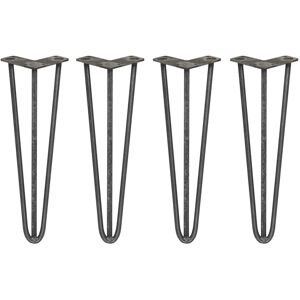 Skiski 4 X 16 3 Prong Hairpin Legs Desk Table 12mm Raw Steel Set Furniture Skiski 4 X 16 3 Prong Hairpin Legs Desk Table 12mm Raw Steel Set Furniture