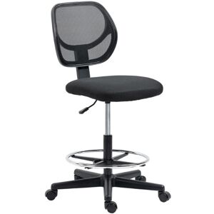Vinsetto Draughtsman Chair Tall Office Chair W/ Adjustable Footrest Ring Black Vinsetto Draughtsman Chair Tall Office Chair W/ Adjustable Footrest Ring Black