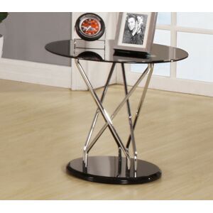 Uplands Lamp Table Side End Table Display Stand Black Round Glass Top Chrome Frame Uplands Lamp Table Side End Table Display Stand Black Round Glass Top Chrome Frame