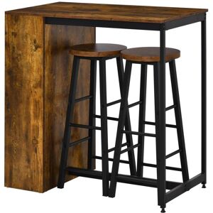 Homcom 3 Pieces Bar Table Set Kitchen Height Table 2 Stools With Storage Shelf Footrest Homcom 3 Pieces Bar Table Set Kitchen Height Table 2 Stools With Storage Shelf Footrest
