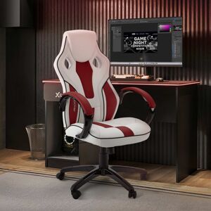 X Rocker Maverick Pc Office Gaming Chair, Ergonomic - White / Red Clearance X Rocker Maverick Pc Office Gaming Chair, Ergonomic - White / Red Clearance