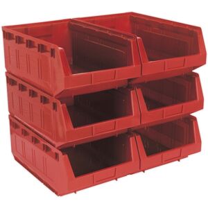 Sealey Plastic Storage Bin 310 X 500 X 190mm, Red - Pack Of 6 Tps56r Sealey Plastic Storage Bin 310 X 500 X 190mm, Red - Pack Of 6 Tps56r