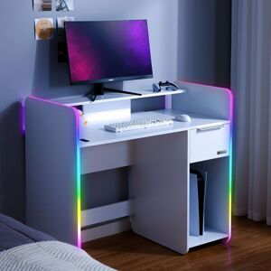 X Rocker Electra Pc Gaming Desk Drawer App Control Leds Wireless Charging White X Rocker Electra Pc Gaming Desk Drawer App Control Leds Wireless Charging White