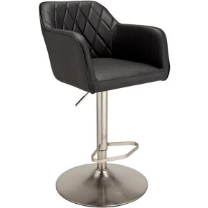 Home Ellington Quilted Faux Leather Bar Stool - Black Home Ellington Quilted Faux Leather Bar Stool - Black