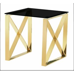 Ningbo Gold Lamp Table Side End Table Display Stand Black Square Glass Gold Steel Frame Ningbo Gold Lamp Table Side End Table Display Stand Black Square Glass Gold Steel Frame